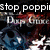 A composite image with four distinct sections: top-left shows a blue and red character, top-right features a circular logo with roses, bottom-left displays a winged skull design, and the right side is blank.