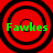 Four identical red circular patterns with black rings and green text "Fawhes" on a red background.