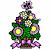 Pixelated 50x50 buddy icon featuring a flower arrangement with purple and yellow flowers, green leaves, brown pot, pink ribbon, and a small butterfly on top against white background; adjacent frame shows "Original Icons .com" text in bright green pixel font on dark green background.