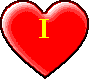 Three red heart shapes with yellow text reading I LOVE YOU arranged in a on gray background