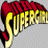 A 48x48 pixel animated contact sheet showing two frames of a Super Girl-themed buddy icon with red hair and yellow text on the left, and green "Original Icons .com" text on a dark background on the right.