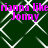 Green background with white diamond lattice pattern and repeated pink text reading "rianna likerianna like Jonny" in two