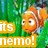 A cartoon clownfish with orange and white stripes appears in a green aquatic background with text overlays.
