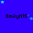 Blue background with scattered light blue stars and repeated text "EmilyH15" in black pixelated font across three