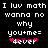 Pixelated text on black background with pink heart symbols and white lettering, showing repeated phrases and a mathematical expression.