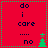 Red background with green dotted border, dark blue text reading "do i care ... no" and green tree icon, two identical side-by-side
