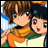 A 48x48 pixel animated buddy icon featuring two anime-style characters in a close embrace on the left, with "Anime IM" and "COM" text on a black background to the right.