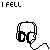 Animated contact sheet of 21 pixel-art headphone icons with color variations and text phrases arranged in a 5x5 grid, showing sequential frame changes for an AIM buddy icon animation.