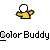 Pixelated character with white head and outstretched arms in multiple color variations, displayed across on gray background