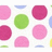A static pattern of colorful circles and semi-circles on a white background with partial gray overlay.
