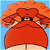 A 50x50 pixel animated buddy icon featuring a cartoon character with orange hair and red clothing against a blue background, paired with green text on a dark green background reading "Original Icons .com".