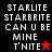 Pixelated text and star symbols on black and red backgrounds with visible animation changes between frames.