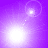 Four- of purple-hued animated light effects with bright white circular glows and faint dotted trails on a gradient background