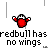 Pixelated red and white character with Santa hat in six distinct poses against gray background, text below reads 'redbull has no wings' repeated.