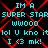 A static digital image displays cyan text on a black background with red diagonal lines forming a pattern