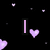 Black background with floating pink hearts and pixelated text reading 'I', 'Jon', and 'Parker8.18.08' in light purple.