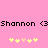 Pixelated text and heart symbols on a pink background with yellow and light orange hearts below.
