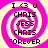 Four identical static images of a pink and white spiral background with black text reading "I <3 U CHRIS JESS CHRIS FOREVER" arranged in a