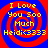 Four identical pixelated spiral patterns with red and blue concentric rings, each containing yellow text reading "I Love You Soo Much HeidiC3333".