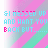 A vertical banner with diagonal pink and teal stripes displays repeated text in varying colors across multiple