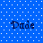 Blue background with white dots and four instances of the word 'Dade' in dark blue pixelated text arranged in a