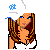 Pixel art buddy icon featuring a cartoon woman with long brown hair and blue eyes on the left, next to blue background with white text "Ghetto Queen" on the right.