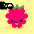 Pixel art fruit icons with text overlays: a pink raspberry, green pear, and red cherries on a yellow background.
