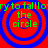Four identical circular icons with blue and red concentric rings display green text reading 'the circle' on a red background, with partial green text above each icon.