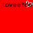 Red background with black text 'LoveeYou' and a white pixelated heart symbol replacing the 'o' in 'You'.