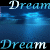 Animated contact sheet of a blue-tinted 'Dream' text icon with glowing effects across six frames showing subtle animation changes.