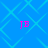 Blue background with cyan diamond pattern and four pink 'JB' text elements in corners