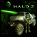 A 54x54 pixel animated contact sheet showing two frames of a Halo 2-themed buddy icon with green and blue color schemes featuring armored characters and vehicle silhouettes.