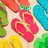 Pixelated flip-flop icons in various colors with green text labels 'flip' and 'flop' on a light background.
