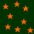 Orange stars scattered across a dark green background with no visible motion or text.
