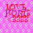 A static image with a pink background patterned by white circles and wavy lines, featuring four identical red text blocks reading "LOVE HORS 333" in pixelated font.