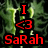 Green claw marks on dark background with red text 'I <3 SaRah' overlaid, static image.