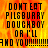 Pixelated text on a fiery orange-yellow background with black lettering, repeated in two identical sections.