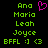 Green pixelated text on black background with pink heart symbol above 'Ana' in left ; identical right lacks the heart