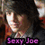 Three side-by-side show a person with dark tousled hair, each labeled in pink text: "Sexy Joe," "Sexy Nick," and "Cute Kevin." Below the right is empty space