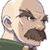 Pixelated 50x50 AIM buddy icon showing a close-up of an anime-style character's face with brown hair, visible eye details, and partial green clothing against a white background.