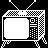 Six pixel-art television sets arranged in two on a black background, each displaying text or blank screens with white antennas and legs