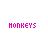 A 5x5 contact sheet of animated frames from a pink pixel-art buddy icon featuring repeated text and partial words in various arrangements across sampled frames.