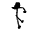 Black-and-white stick figure animation showing multiple poses including walking, kicking, jumping, and falling on a gray background.