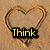A heart shape drawn in sand with text overlays reading 'Think' and 'Summer' on separate frames.