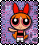 Animated cartoon character with orange hair in red bows, black eyes, and a pink-and-black outfit against purple background text changes from 'Girl' to 'Girls Rule!'