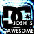 Four variations of a 'JOSH IS AWESOME' icon with different color schemes and visual effects displayed in a