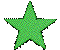 Green star-shaped icon transitions from full star to vertical line through progressive pixel reduction and compression