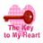 Pixelated icon with pink heart-shaped background, brown key overlay, and red text reading 'Has Been Stolen' on the right side.