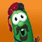 A split-frame contact sheet showing a pixelated green vegetable character with red headscarf on orange background and green text "Original Icons .com" on dark green background.