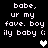 Pixelated text on black background with two heart symbols, one white and one gray.